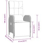 vidaXL Set de salle à manger de jardin 7 pièces avec coussins Rattan Poly Gris