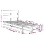 vidaXL Cadre de lit sans matelas cire marron 90x190 cm bois pin massif