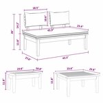 vidaXL Ensemble de banc de jardin avec coussin 5 Pièces Marron  Crème