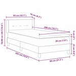 vidaXL Lit avec sommier à ressorts et matelas - Taupe  80x200 cm  Tissu