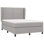 vidaXL Sommier à lattes de lit avec matelas Gris clair 140x200cm Tissu