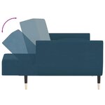 vidaXL Canapé-lit à 2 places avec deux oreillers Bleu Velours