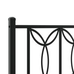 vidaXL Cadre de lit métal avec tête de lit noir 140x190 cm