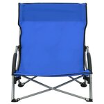vidaXL Chaises de plage pliables lot de 2 Bleu Tissu