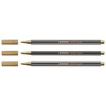 Stylo feutre Pen 68 metallic pointe moyenne or x 3 STABILO