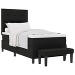 vidaXL Lit à ressorts avec tête de lit Noir 90 x 200 cm tissu