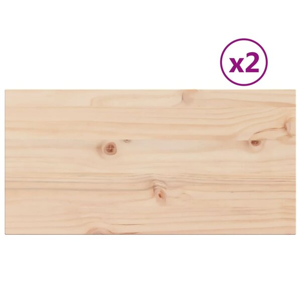 vidaXL Dessus de table 2 Pièces 60x30x2 5cm rectangulaire bois pin massif