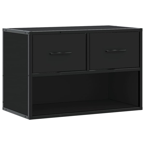 vidaXL Meuble TV noir 60x31x39 5 cm bois d'ingénierie et métal