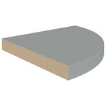 vidaXL Étagères d'angle flottantes 4 Pièces gris 35x35x3 8 cm MDF