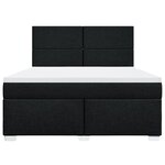 vidaXL Sommier à lattes de lit avec matelas Noir 180x200 cm Tissu
