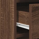 Ensemble coiffeuse 3 pièces avec LED en bois d'ingénierie chêne noir