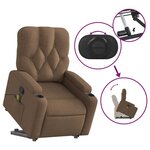 vidaXL Fauteuil de massage inclinable Marron Tissu