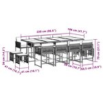 vidaXL Ensemble à manger de jardin coussins 13 Pièces mélange beige rotin