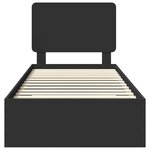 vidaXL Cadre de lit avec tiroir Noir 75 x 190 cm Bois d'ingénierie