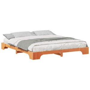 vidaXL Cadre de lit Marron 200 x 220 cm Pin massif