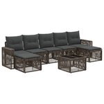 vidaXL Ensemble de canapé de jardin 8 Pièces Gris et Gris foncé polyrotin