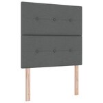 vidaXL Lit à ressort avec matelas et banc Gris foncé 90x200 cm Tissu