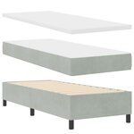Lit Box Spring vidaXL avec Matelas & Lumière LED Gris Clair 80x200 cm Velours
