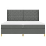 vidaXL Lit à ressort avec matelas et LED Gris Foncé 200x200 cm Tissu
