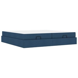 vidaXL Cadre de lit avec stockage Bleu 200 x 200 cm tissu