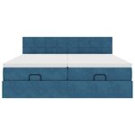 VidaXL Cadre de lit ottoman avec matelas bleu foncé 160x200 cm velours