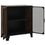 vidaXL Armoire de rangement Marron rustique 72x36x82 cm Métal et MDF