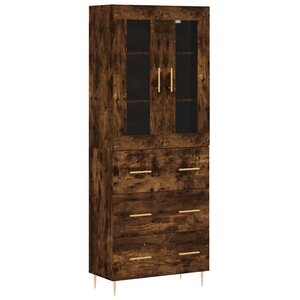 vidaXL Buffet haut Chêne fumé 69 5x34x180 cm Bois d'ingénierie