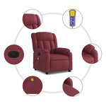 vidaXL Fauteuil de massage inclinable électrique Rouge bordeaux Tissu