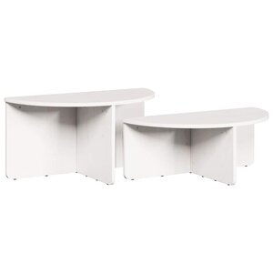 vidaXL Table basse 2 Pièces Blanc Bois massif en pin