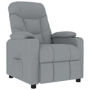 vidaXL Fauteuil de massage Gris clair Tissu