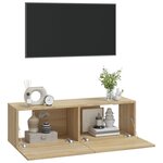 vidaXL Meubles TV muraux 2Pièces chêne sonoma 100x30x30cm bois ingénierie