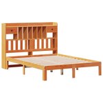 vidaXL Lit bibliothèque sans matelas cire marron 135x190 cm pin massif