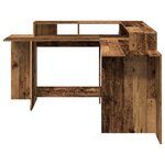 vidaXL Bureau avec lumières LED vieux bois bois d'ingénierie