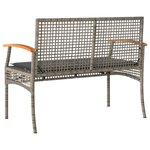 vidaXL Banc de jardin avec coussin gris résine tressée et acacia
