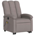 vidaXL Fauteuil inclinable de massage Taupe Tissu