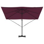 vidaXL Parasol cantilever Roma Bordeaux 286x285x265 cm en alu