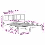 vidaXL Cadre de lit avec tête de lit rembourrée Noir 160 x 200 cm