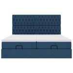 VidaXL Cadre de lit ottoman avec matelas bleu 180x200 cm tissu