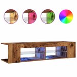 vidaXL Meuble TV avec lumières LED vieux bois bois d'ingénierie