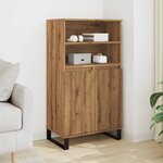 vidaXL Buffet haut chêne artisanal 60x36x110 cm bois d'ingénierie