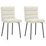 vidaXL Chaises à manger lot de 2 Crème Velours