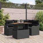 vidaXL Ensemble de canapé de jardin Manuel 5 Pièces Noir 100 x 55 x 73 cm