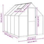 vidaXL Serre avec cadre de base vert 224x169x195 cm aluminium