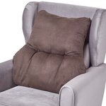 Coussin lombaire ergonomique en suédine  Chocolat - HOMESCAPES