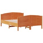 vidaXL Cadre de lit sans matelas cire marron 135x190cm bois pin massif