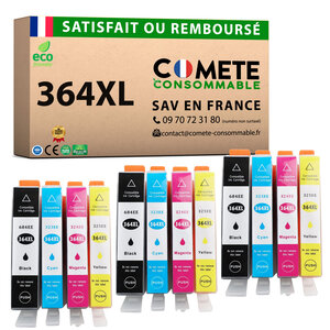 364XL - 12 cartouches d'encre compatibles pour HP 364 XL - COMETE