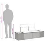 Sofa de jardin 2 places vidaXL avec coussins en poly rotin noir
