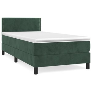 vidaXL Sommier à lattes de lit et matelas Vert foncé 80x200 cm Velours