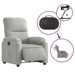 vidaXL Fauteuil inclinable électrique gris clair tissu microfibre