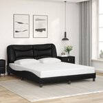vidaXL Cadre de lit avec LED sans matelas Hvar noir 160x200 cm